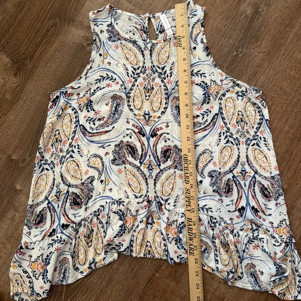 Womens sz XL Francesca's Miami Hippie/Boho Shirt Asymetrical hem